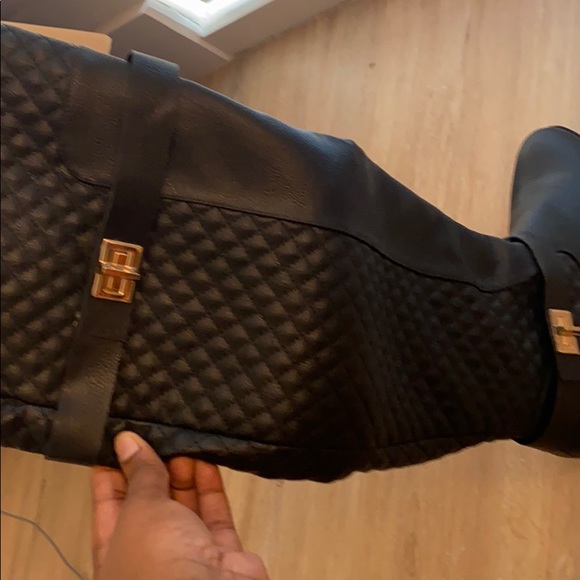 Leather boots JustFab Black size 36 EU in Leather - 39590141 JustFab riding boots black